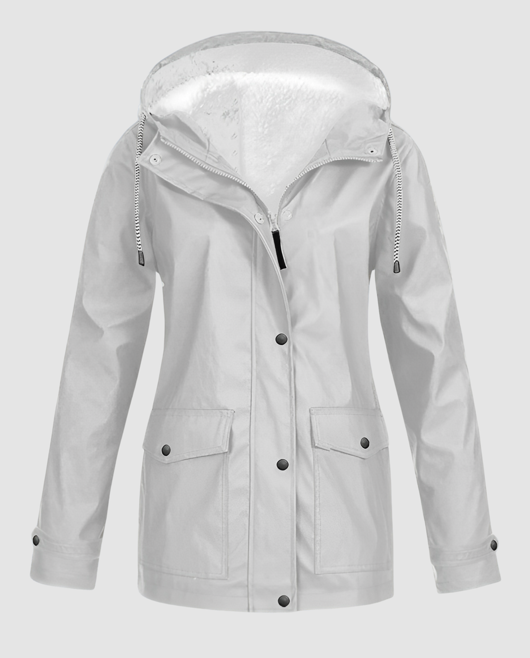 Parka oversize con cappuccio e pelliccia ecologica da donna