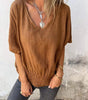 Top casual in misto ramia con scollo a V da donna | Ideale per l'estate