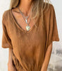 Top casual in misto ramia con scollo a V da donna | Ideale per l'estate