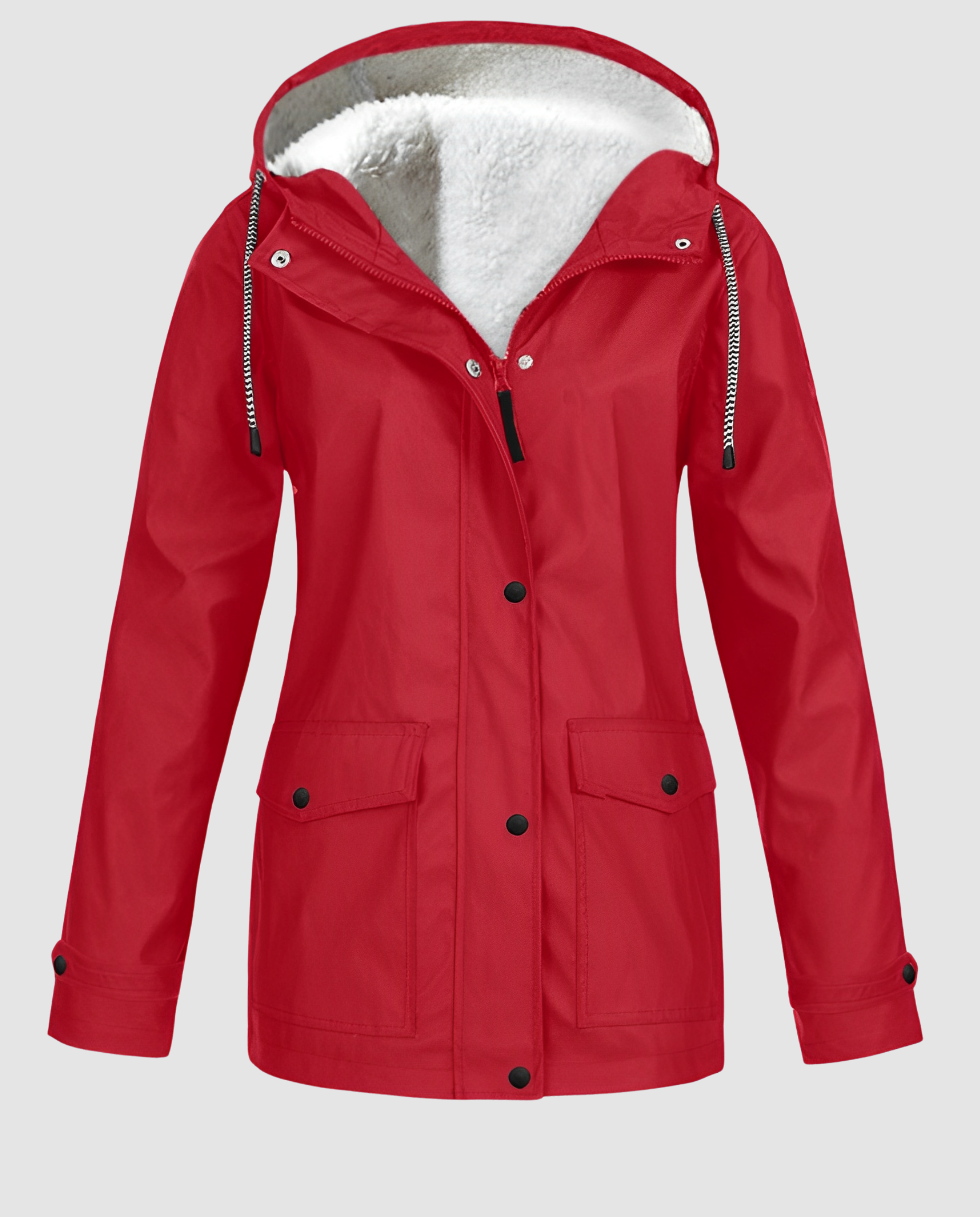Parka oversize con cappuccio e pelliccia ecologica da donna