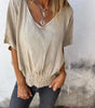 Top casual in misto ramia con scollo a V da donna | Ideale per l'estate