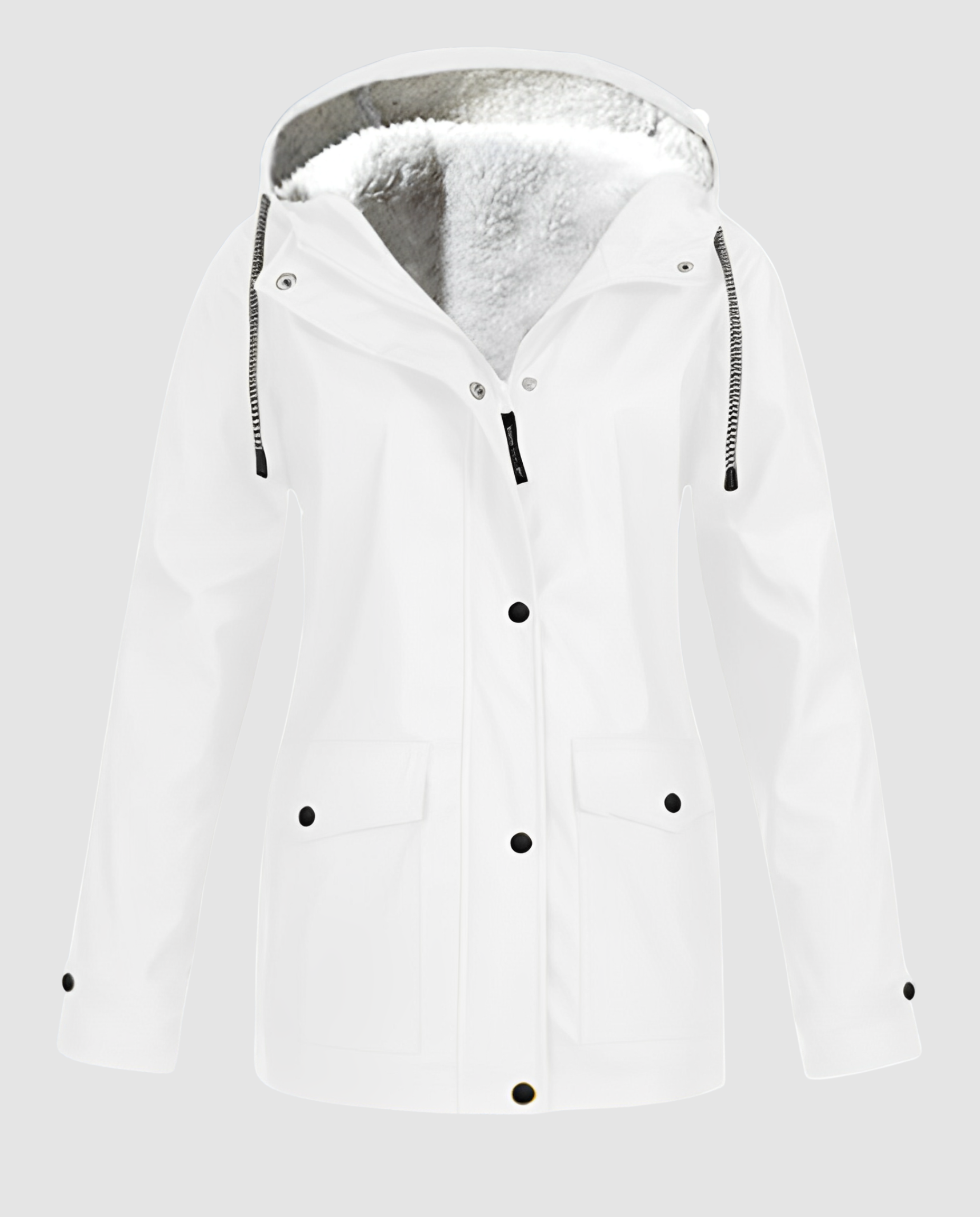 Parka oversize con cappuccio e pelliccia ecologica da donna