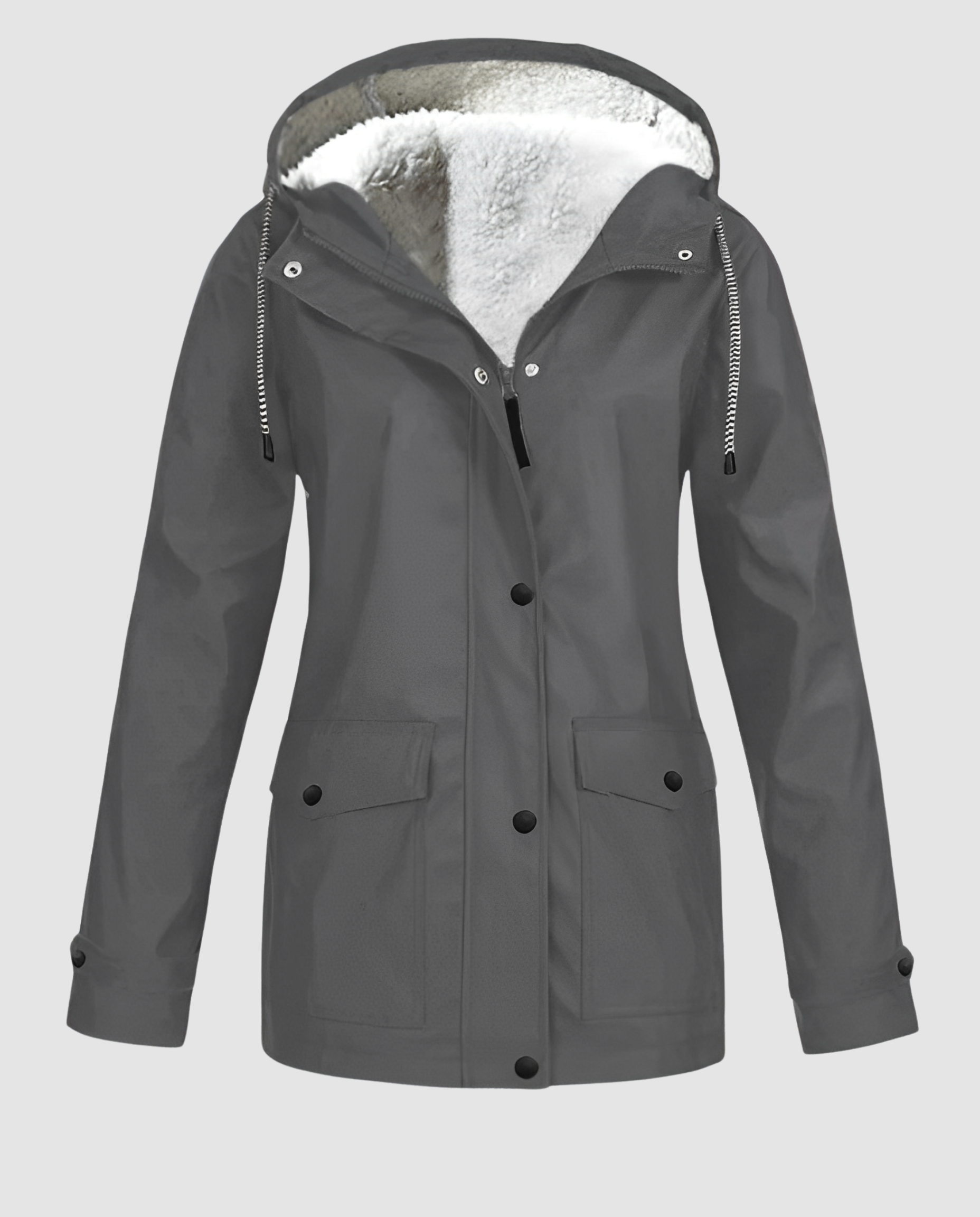 Parka oversize con cappuccio e pelliccia ecologica da donna