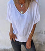 Top casual in misto ramia con scollo a V da donna | Ideale per l'estate
