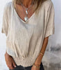 Top casual in misto ramia con scollo a V da donna | Ideale per l'estate