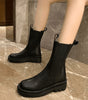 Stivaletti Chelsea con suola piatta in similpelle per donna
