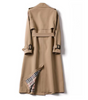 Trench coat lungo in cotone per donna