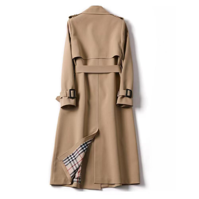 Trench coat lungo in cotone per donna