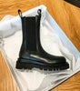 Stivaletti Chelsea con suola piatta in similpelle per donna