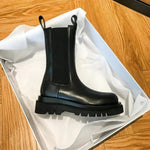 Stivaletti Chelsea con suola piatta in similpelle per donna
