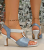 Sandali con tacco e fibbie metalliche da donna | Ideali per le uscite