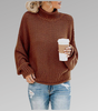 Maglione oversize in maglia con collo alto per donna