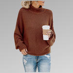 Maglione oversize in maglia con collo alto per donna
