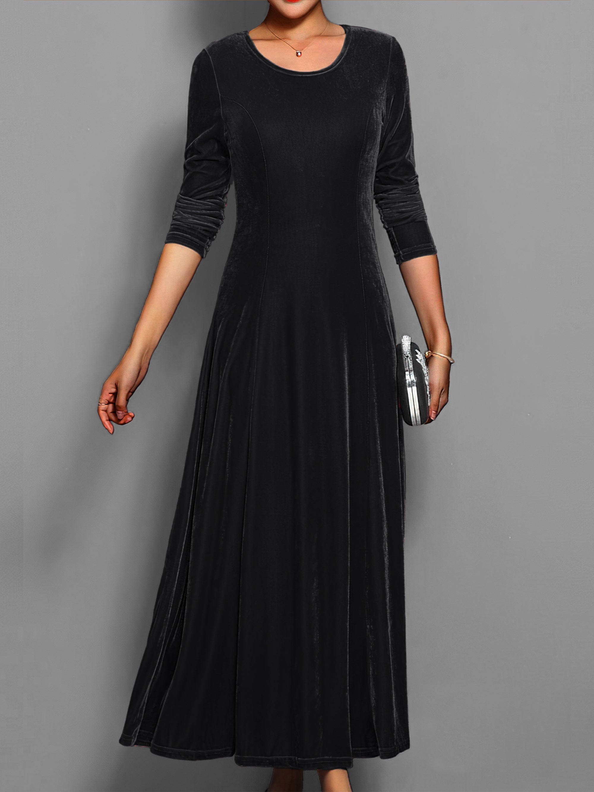 Robe Longue en Velours pour Femmes