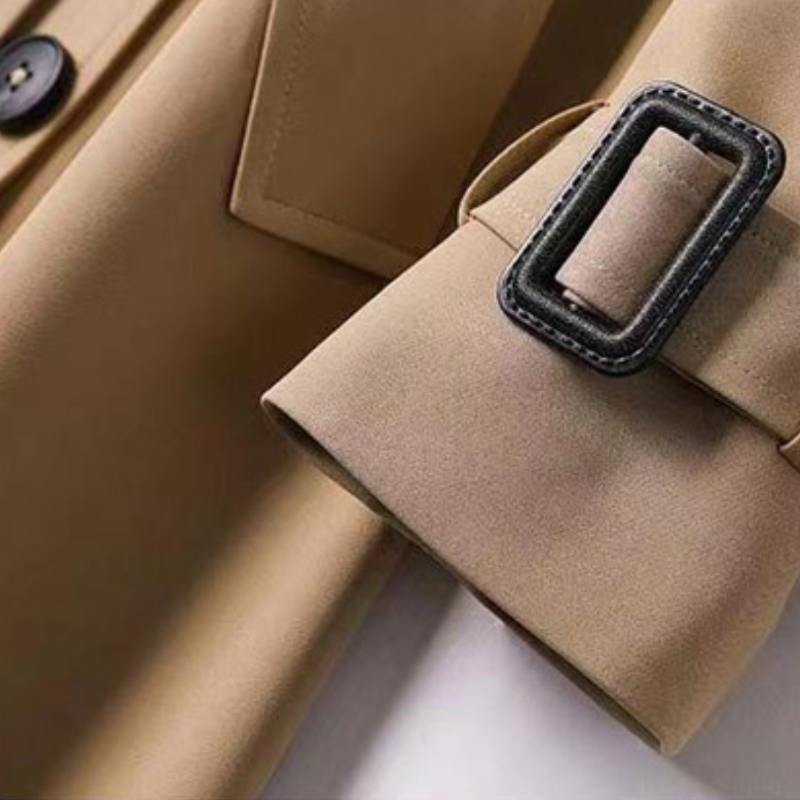 Trench coat lungo in cotone per donna