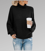 Maglione oversize in maglia con collo alto per donna