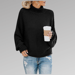 Maglione oversize in maglia con collo alto per donna