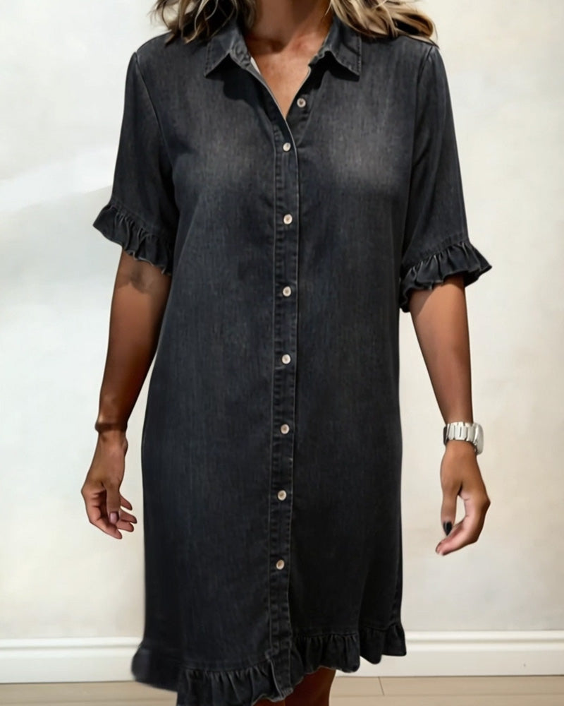 Vestito in denim con bottoni da donna | Ideale per tutti i giorni