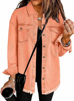 Veste en Denim Frangée pour Femmes