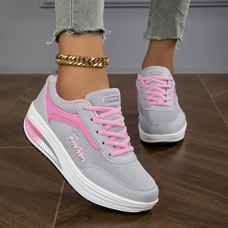 Scarpe con Zeppa Confortevoli in Finta Pelle per Donna