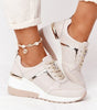 Sneaker con zeppa comfort in similpelle da donna