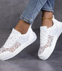 Sneakers in pizzo floreale con lacci da donna