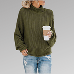 Maglione oversize in maglia con collo alto per donna