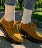 Mocassino Confort con Lacci e Suola Platform in Camoscio per Donna