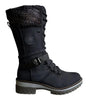 Stivaletto alto con lacci in similpelle per donna