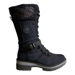 Stivaletto alto con lacci in similpelle per donna