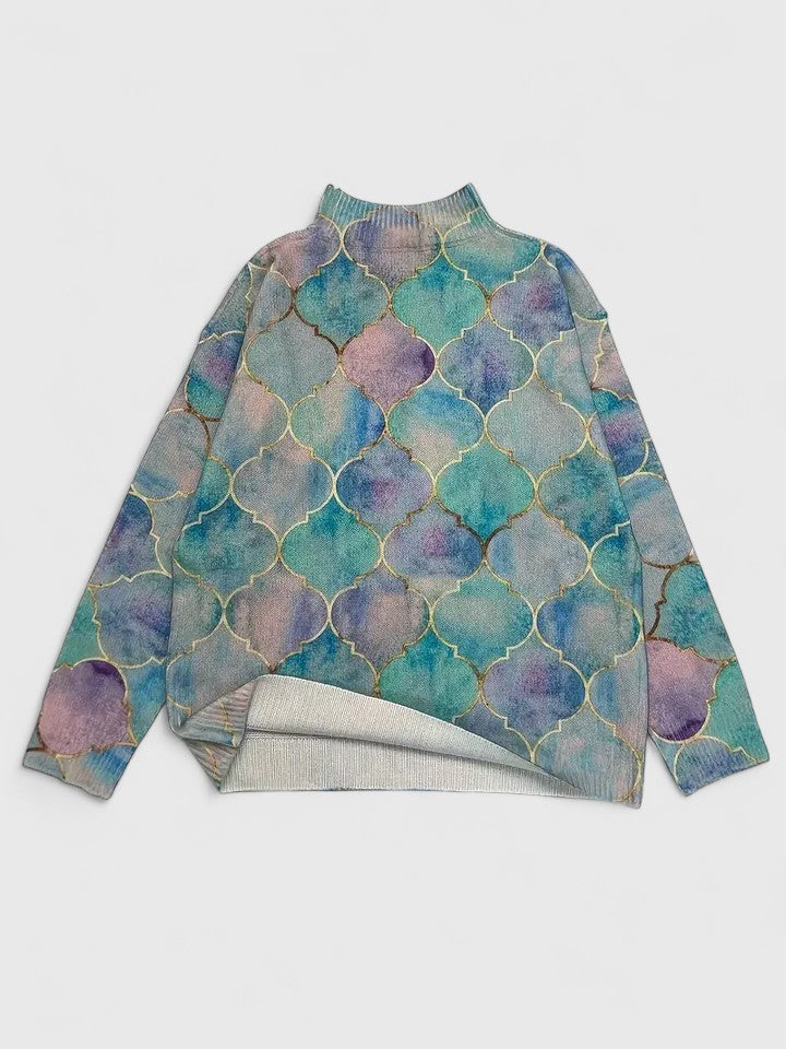 Pull en maille multicolore pour femmes