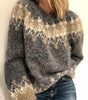 Maglione jacquard con collo tondo e taglio ampio per donna