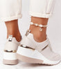 Sneaker con zeppa comfort in similpelle da donna