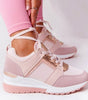 Sneaker con zeppa comfort in similpelle da donna