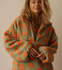 Pull chaud en polaire à motif floral pour femme