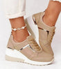 Sneaker con zeppa comfort in similpelle da donna
