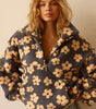 Pull chaud en polaire à motif floral pour femme
