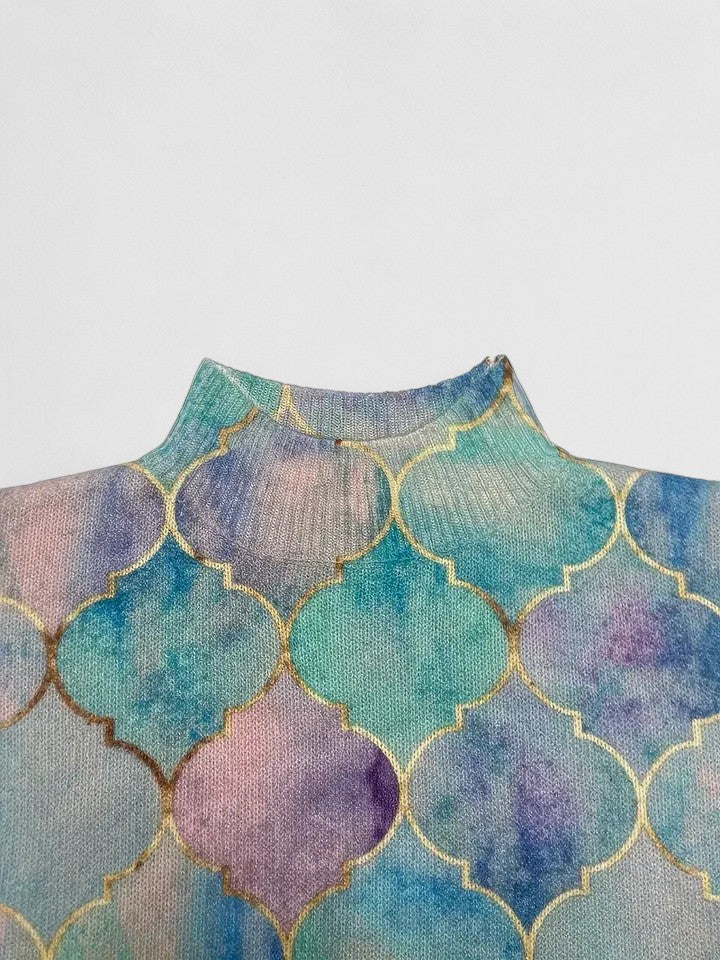 Pull en maille multicolore pour femmes
