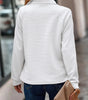 Maglione ampio con collo a zip e coste, maniche lunghe da donna  