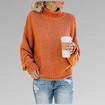 Maglione oversize in maglia con collo alto per donna