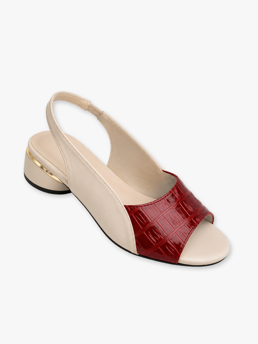 Sandali con tacco medio in pelle per donna | Ideali per l'estate