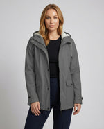 Parka oversize con cappuccio e pelliccia ecologica da donna