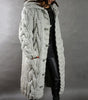 Gilet lungo con cappuccio in maglia grossa da donna