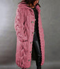 Gilet lungo con cappuccio in maglia grossa da donna