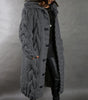 Gilet lungo con cappuccio in maglia grossa da donna