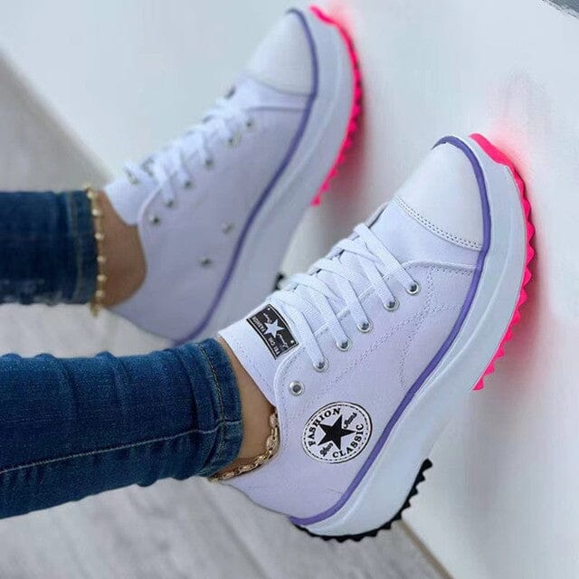 Sneakers in tela con suola spessa da donna | Ideali per tutti i giorni