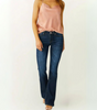 Jeans flare a vita media per donna