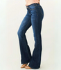 Jeans flare a vita media per donna