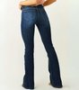 Jeans flare a vita media per donna