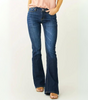 Jeans flare a vita media per donna
